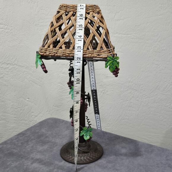 Vintage Bronze Grape Vine Wine Woven Wicker Rustic Style Tealight Candle Holder - Picture 12 of 13